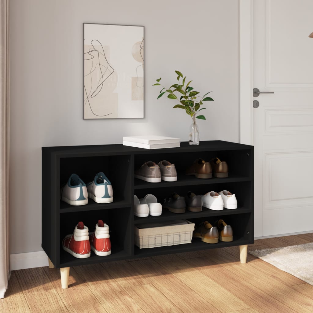 Schuhregal 102X36X60 Cm Holzwerkstoff Schwarz