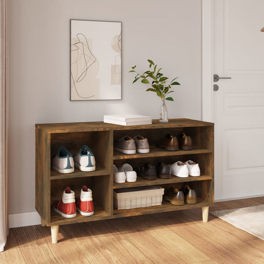 Schuhregal 102X36X60 Cm Holzwerkstoff Räuchereiche