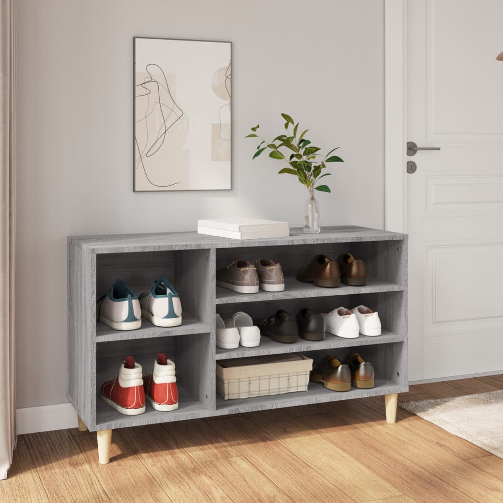 Schuhregal 102X36X60 Cm Holzwerkstoff Grau Sonoma