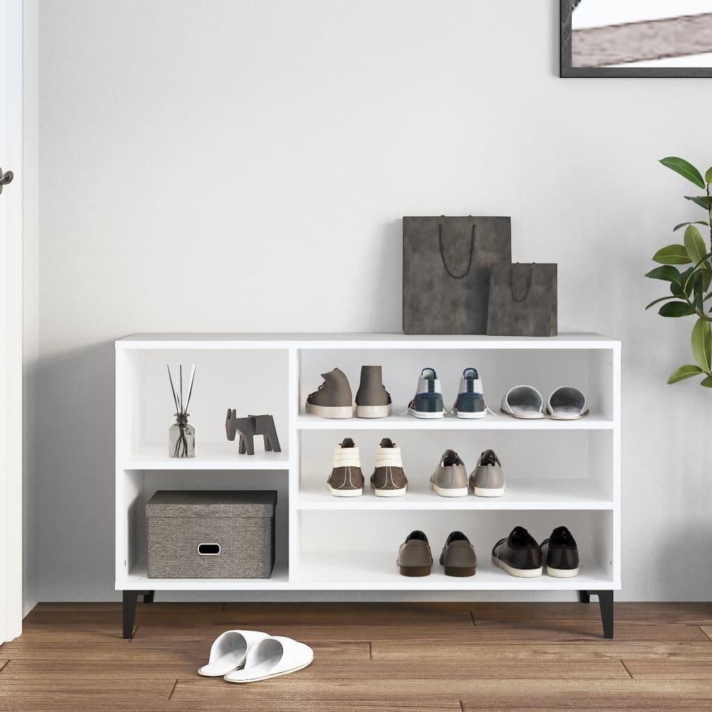 Schuhregal 102X36X60 Cm Holzwerkstoff Weiß