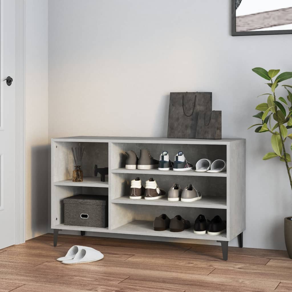 Schuhregal 102X36X60 Cm Holzwerkstoff Betongrau