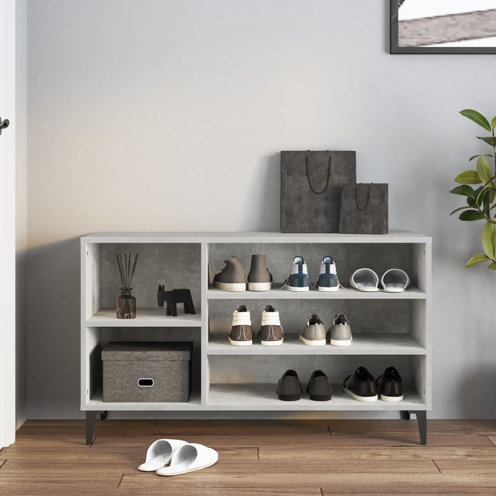 Schuhregal 102X36X60 Cm Holzwerkstoff Betongrau