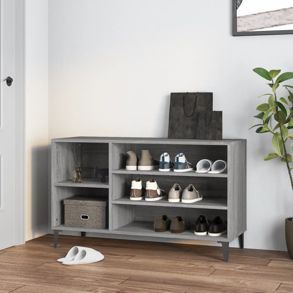 Schuhregal 102X36X60 Cm Holzwerkstoff Grau Sonoma