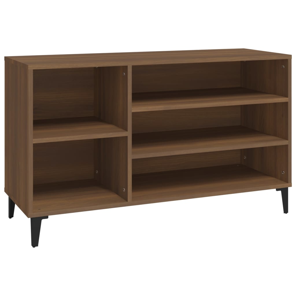 Schuhregal Braun Eichen-Optik 102X36X60 Cm Holzwerkstoff Braune Eiche