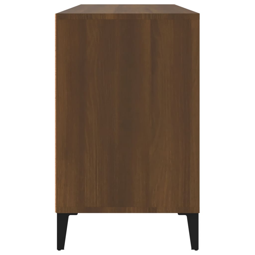 Schuhregal Braun Eichen-Optik 102X36X60 Cm Holzwerkstoff Braune Eiche