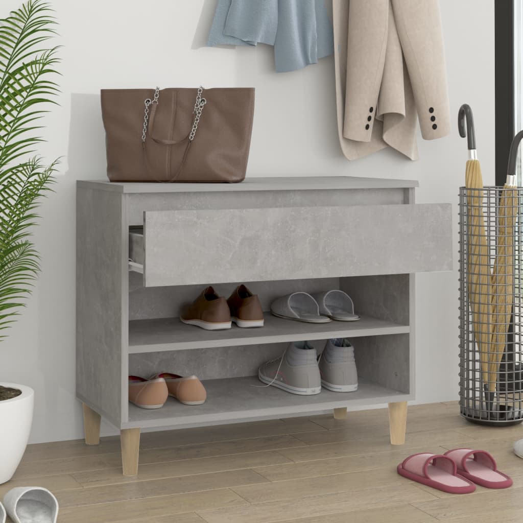 Schuhregal 70X36X60 Cm Holzwerkstoff Betongrau