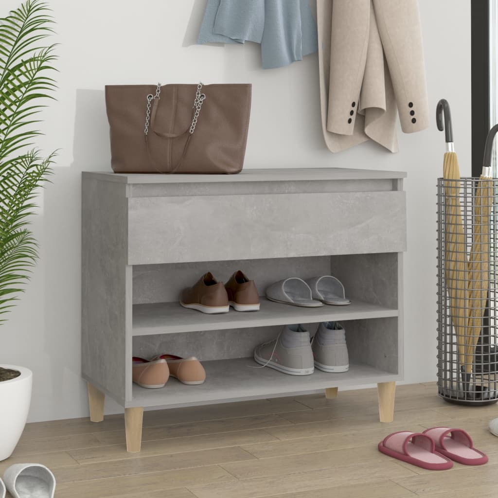 Schuhregal 70X36X60 Cm Holzwerkstoff Betongrau