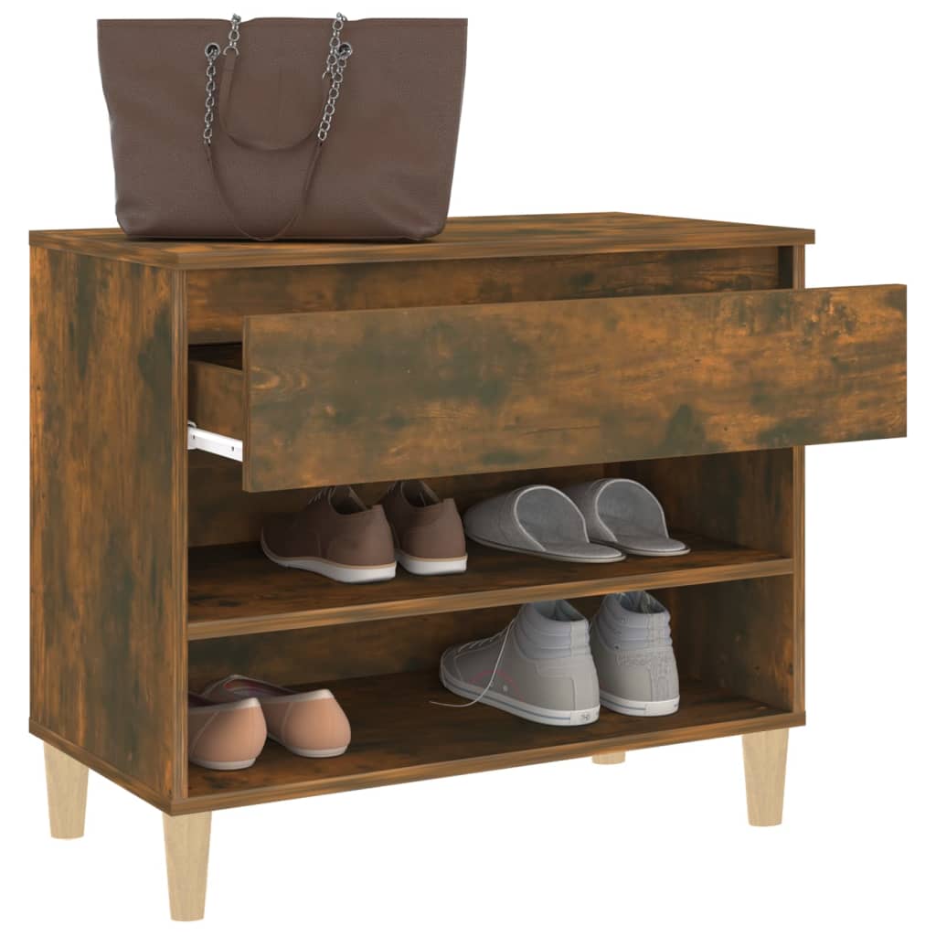 Schuhregal 70X36X60 Cm Holzwerkstoff Räuchereiche