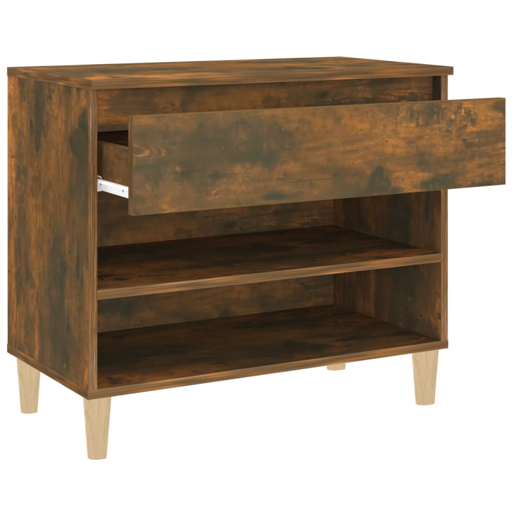 Schuhregal 70X36X60 Cm Holzwerkstoff Räuchereiche