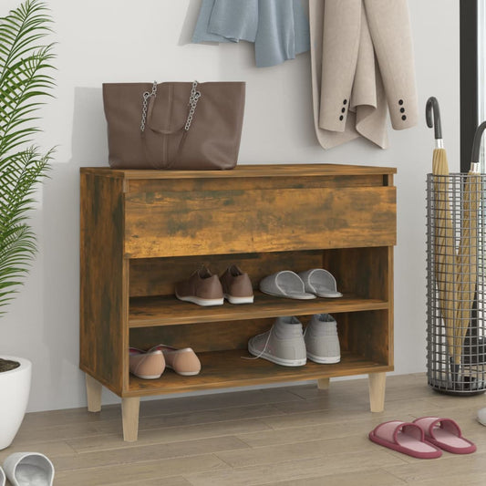 Schuhregal 70X36X60 Cm Holzwerkstoff Räuchereiche