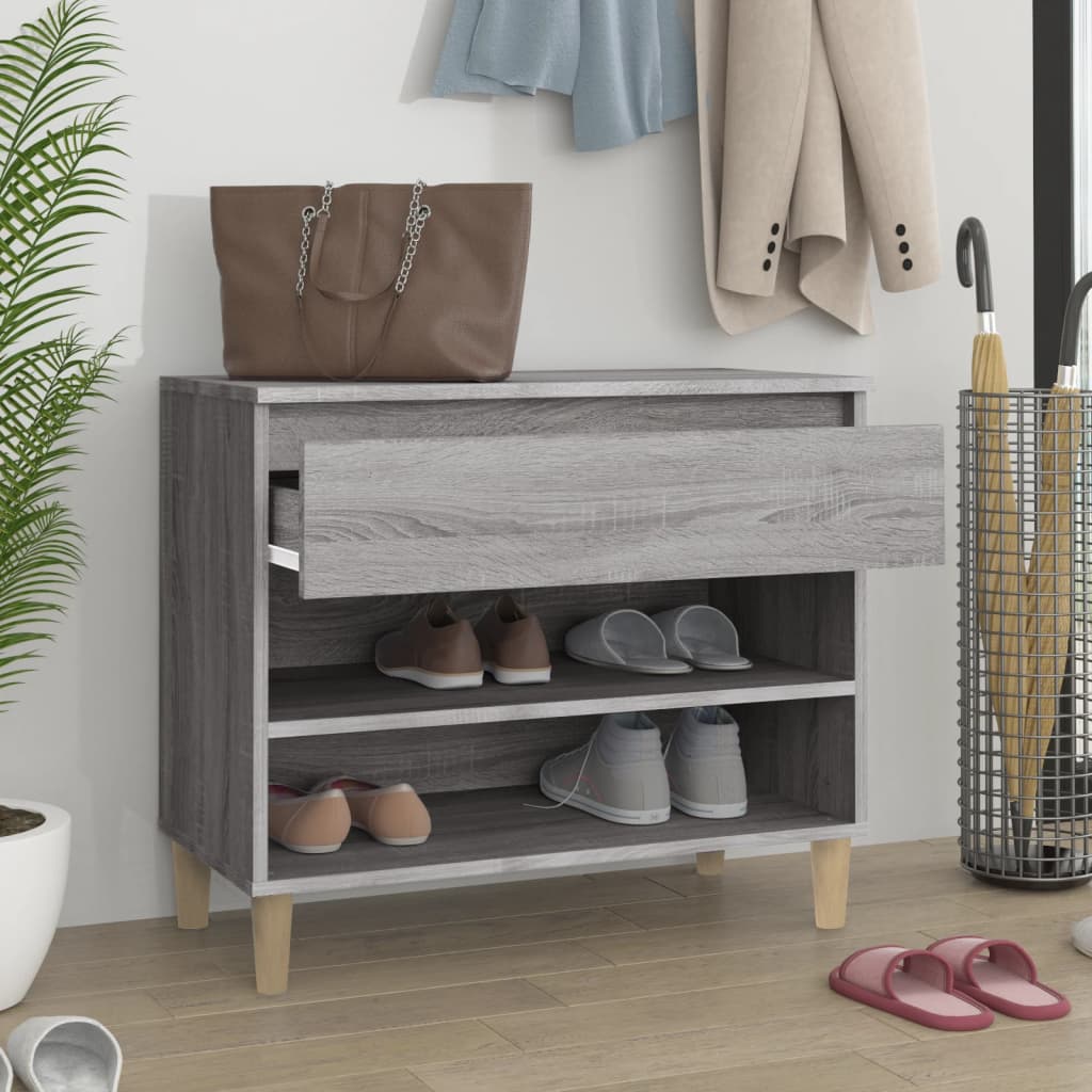 Schuhregal 70X36X60 Cm Holzwerkstoff Grau Sonoma