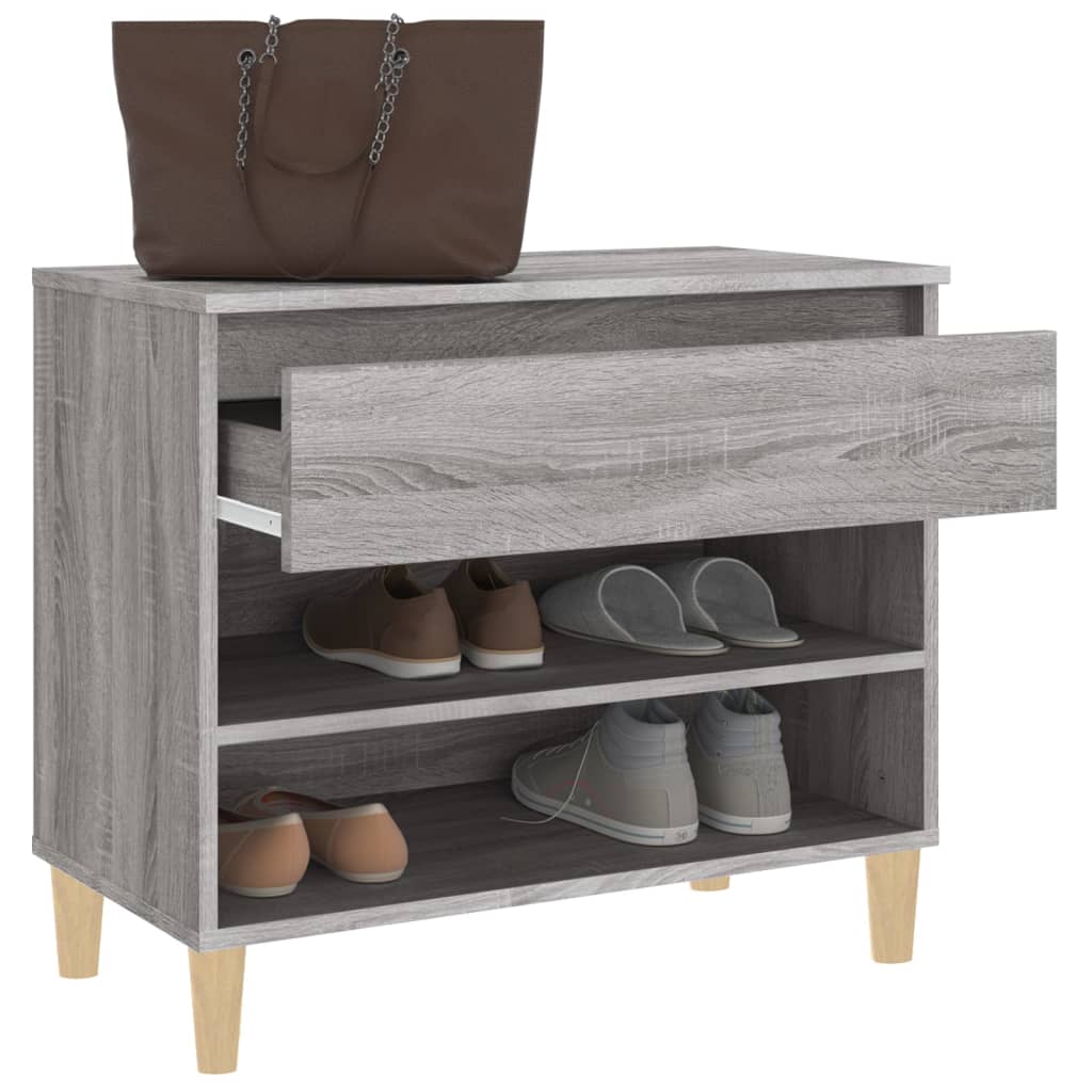 Schuhregal 70X36X60 Cm Holzwerkstoff Grau Sonoma
