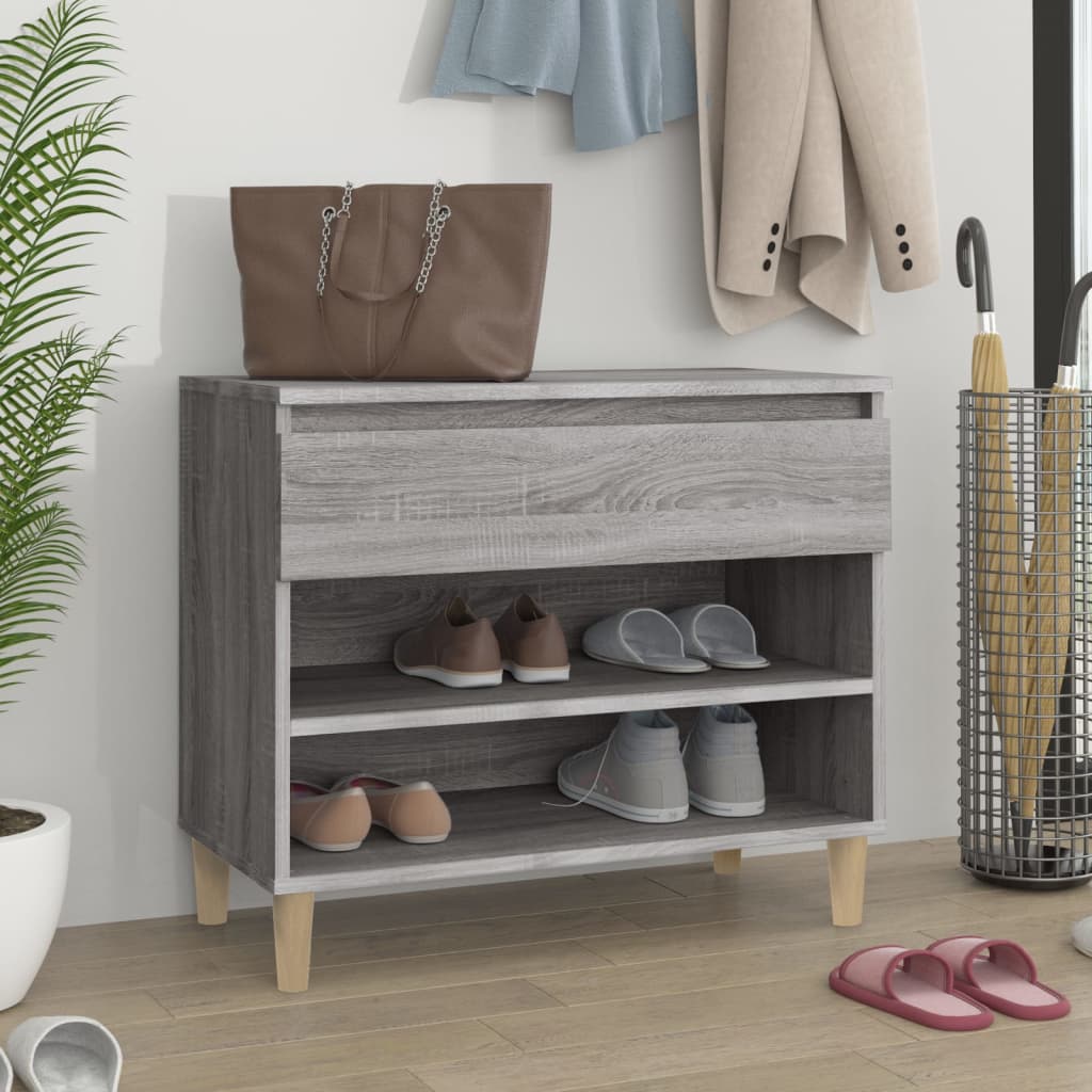 Schuhregal 70X36X60 Cm Holzwerkstoff Grau Sonoma