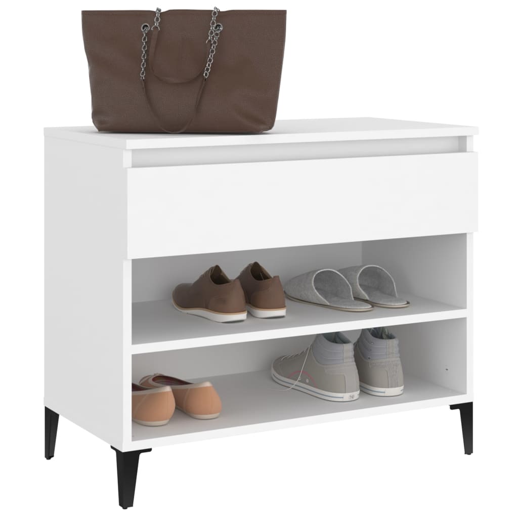 Schuhregal 70X36X60 Cm Holzwerkstoff Weiß