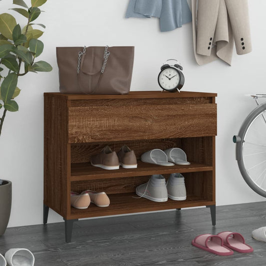 Schuhregal 70X36X60 Cm Holzwerkstoff Räuchereiche