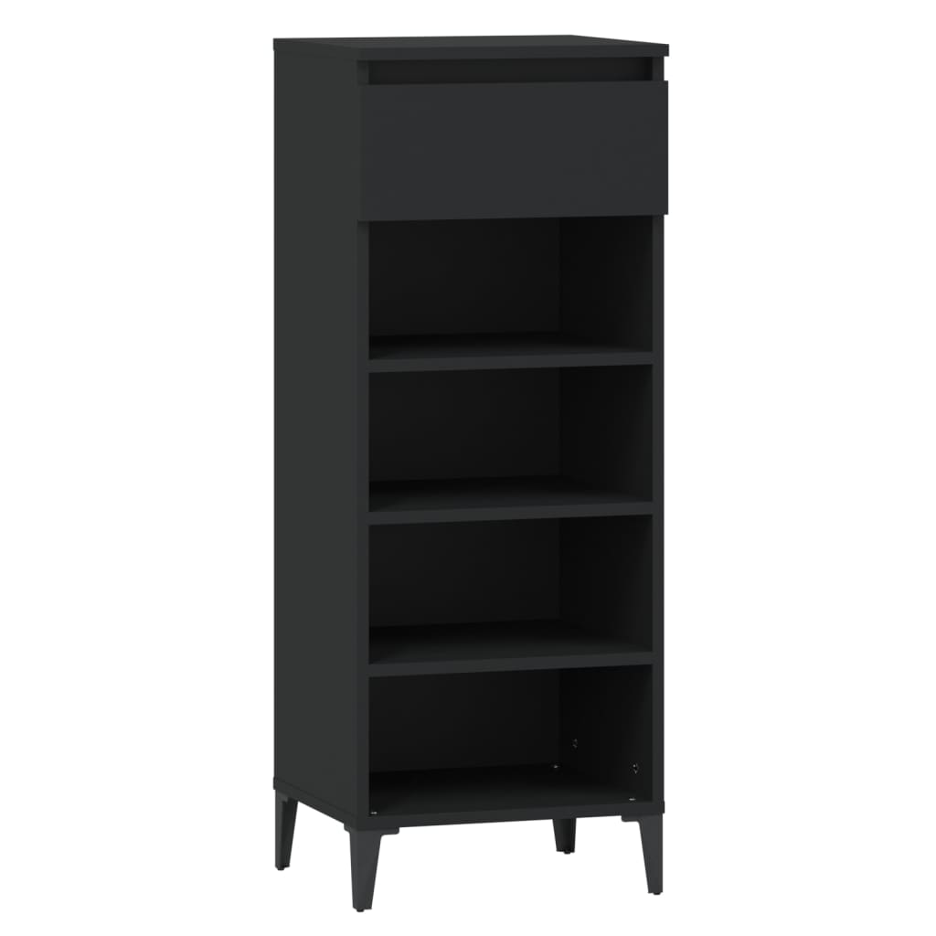 Schuhregal 40X36X105 Cm Holzwerkstoff Schwarz