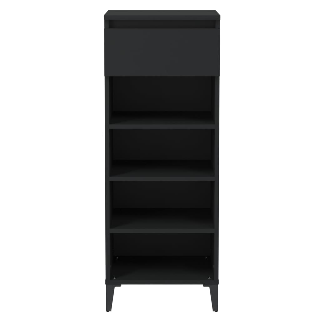 Schuhregal 40X36X105 Cm Holzwerkstoff Schwarz