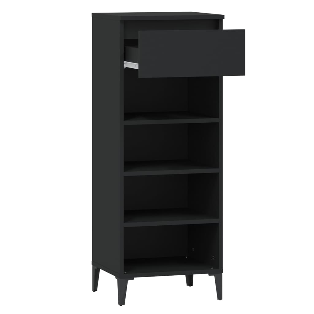 Schuhregal 40X36X105 Cm Holzwerkstoff Schwarz