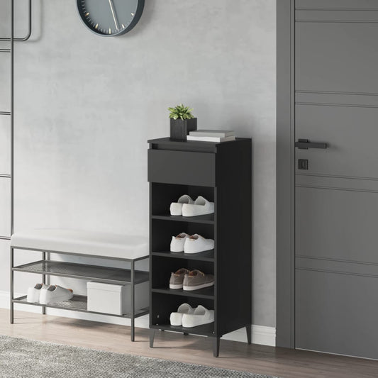 Schuhregal 40X36X105 Cm Holzwerkstoff Schwarz