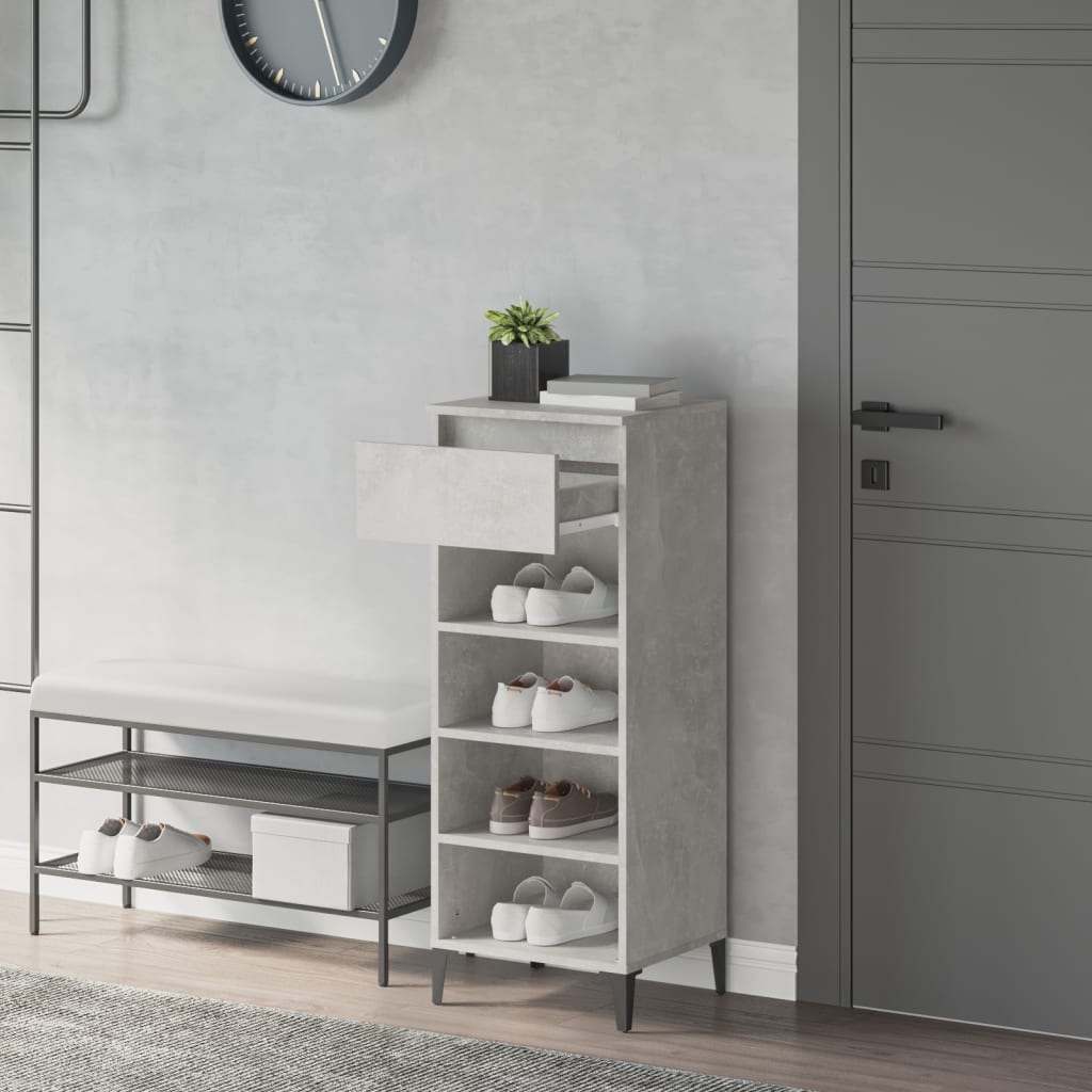 Schuhregal 40X36X105 Cm Holzwerkstoff Betongrau