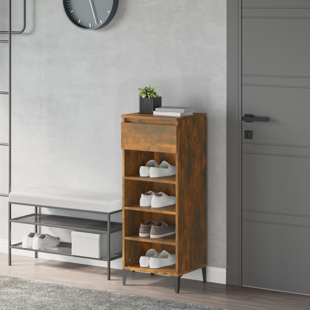 Schuhregal 40X36X105 Cm Holzwerkstoff Räuchereiche