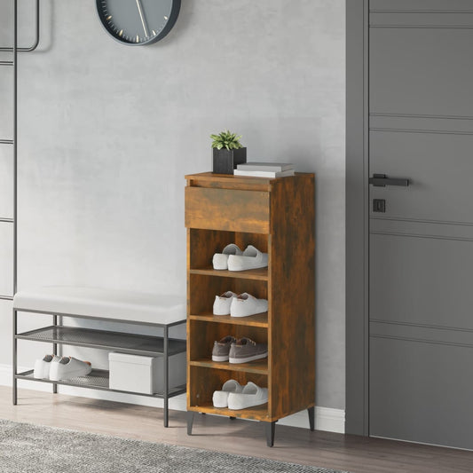 Schuhregal 40X36X105 Cm Holzwerkstoff Räuchereiche
