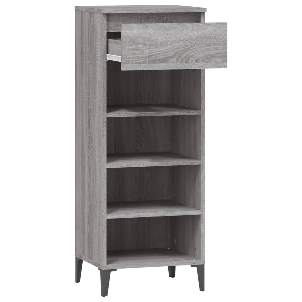 Schuhregal 40X36X105 Cm Holzwerkstoff Grau Sonoma