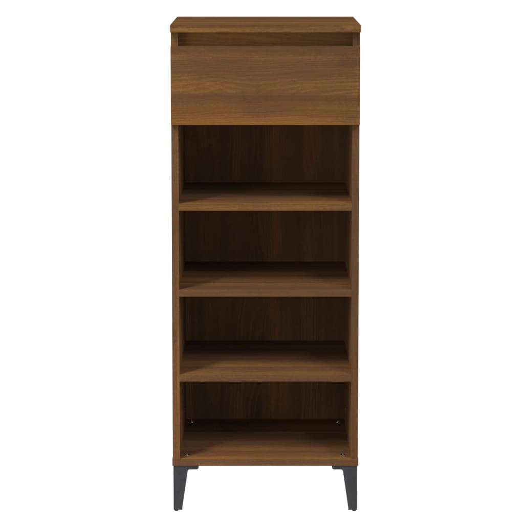 Schuhregal Braun Eichen-Optik 40X36X105 Cm Holzwerkstoff Braune Eiche