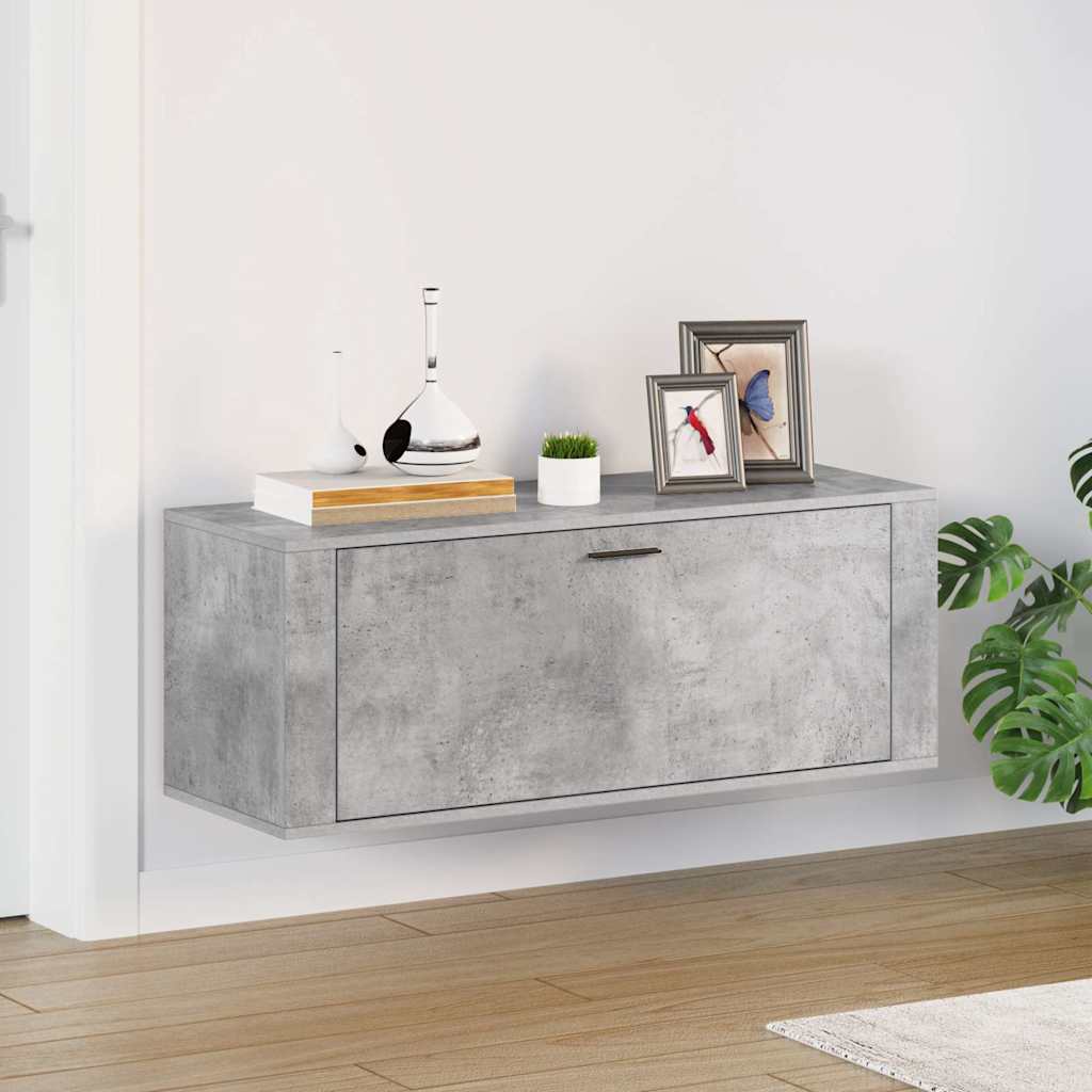 Wand-Schuhschrank 100X35X38 Cm Holzwerkstoff Betongrau