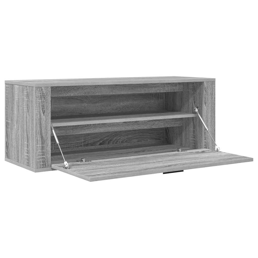 Wand-Schuhschrank 100X35X38 Cm Holzwerkstoff Grau Sonoma