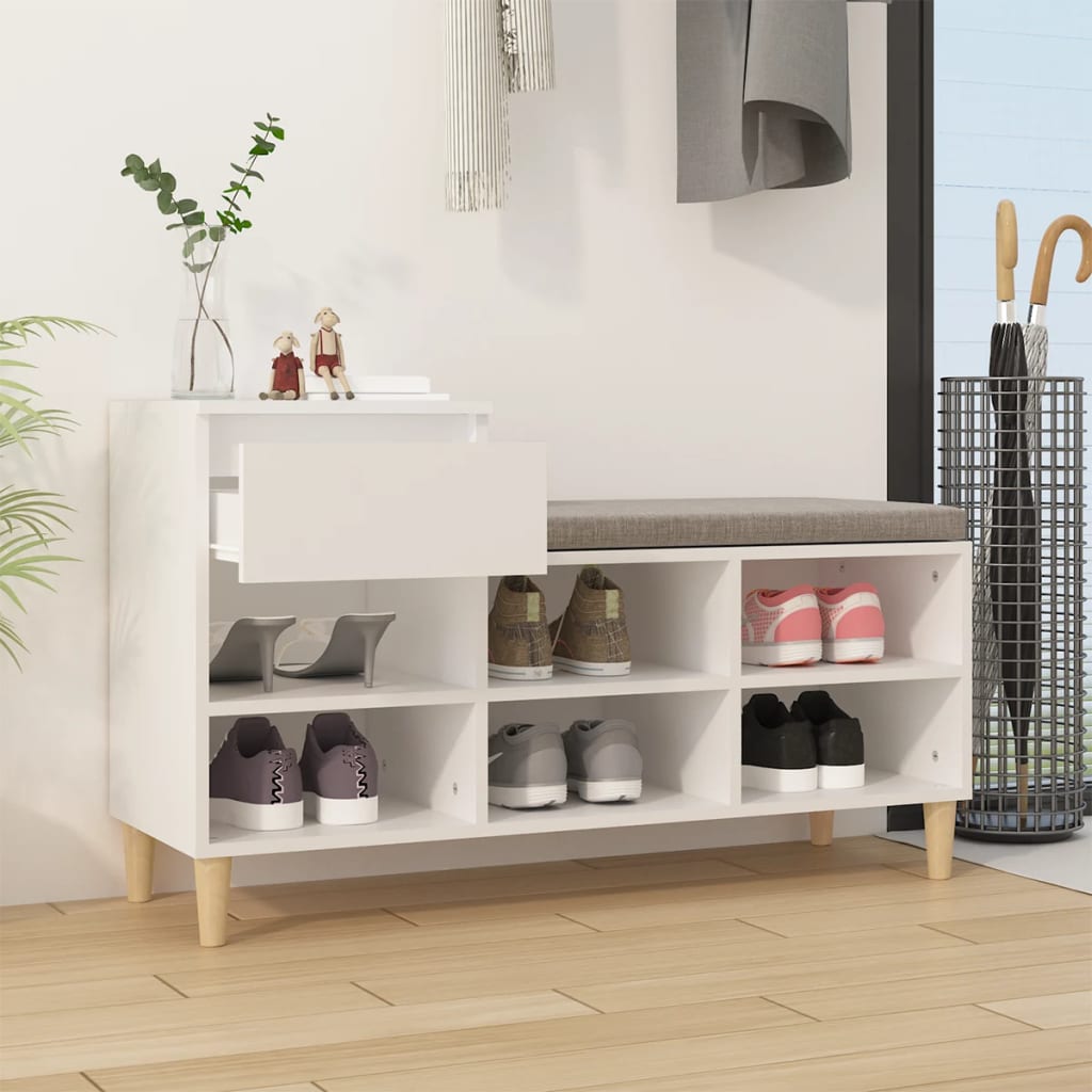 Schuhregal 102X36X60 Cm Holzwerkstoff Weiß