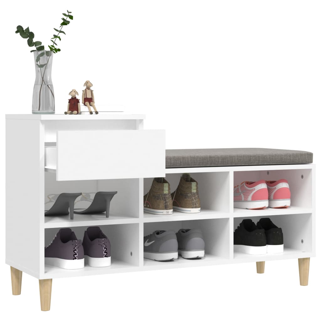 Schuhregal 102X36X60 Cm Holzwerkstoff Weiß