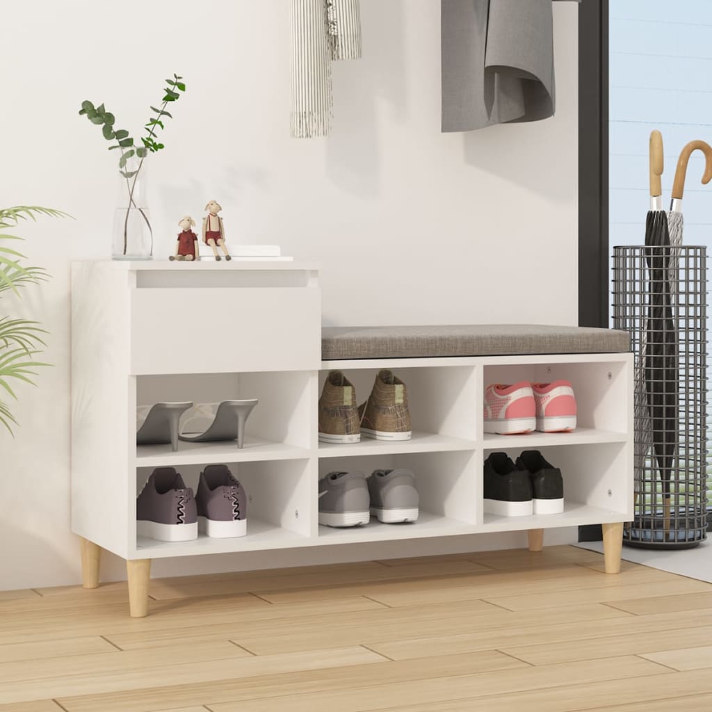 Schuhregal 102X36X60 Cm Holzwerkstoff Weiß