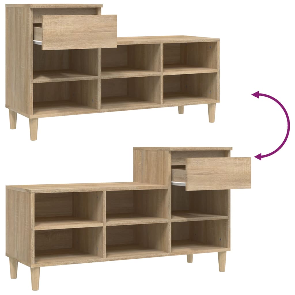 Schuhregal Sonoma-Eiche 102X36X60 Cm Holzwerkstoff Sonoma Eiche