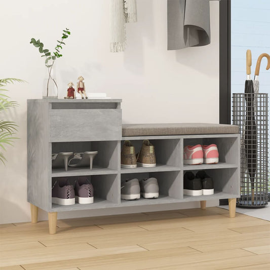 Schuhregal 102X36X60 Cm Holzwerkstoff Betongrau