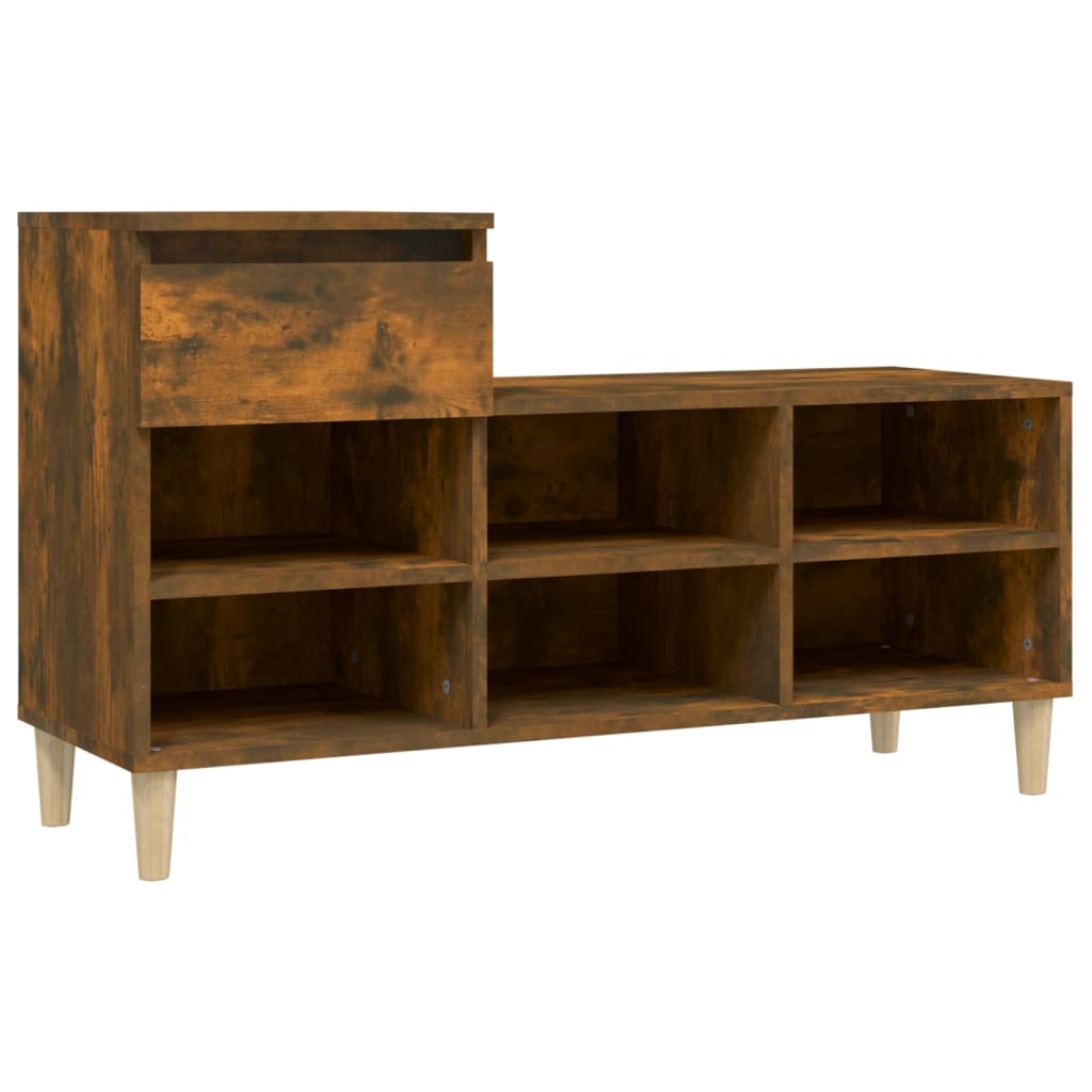Schuhregal 102X36X60 Cm Holzwerkstoff Räuchereiche
