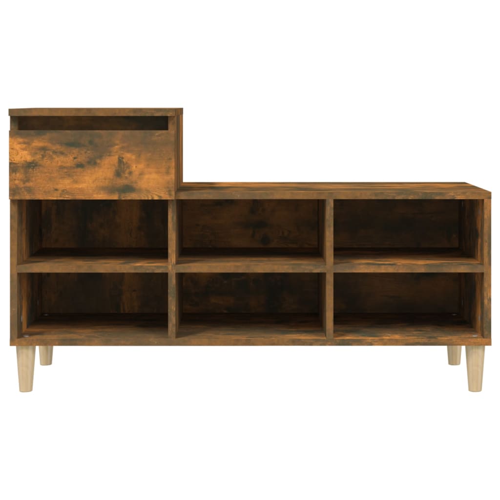 Schuhregal 102X36X60 Cm Holzwerkstoff Räuchereiche