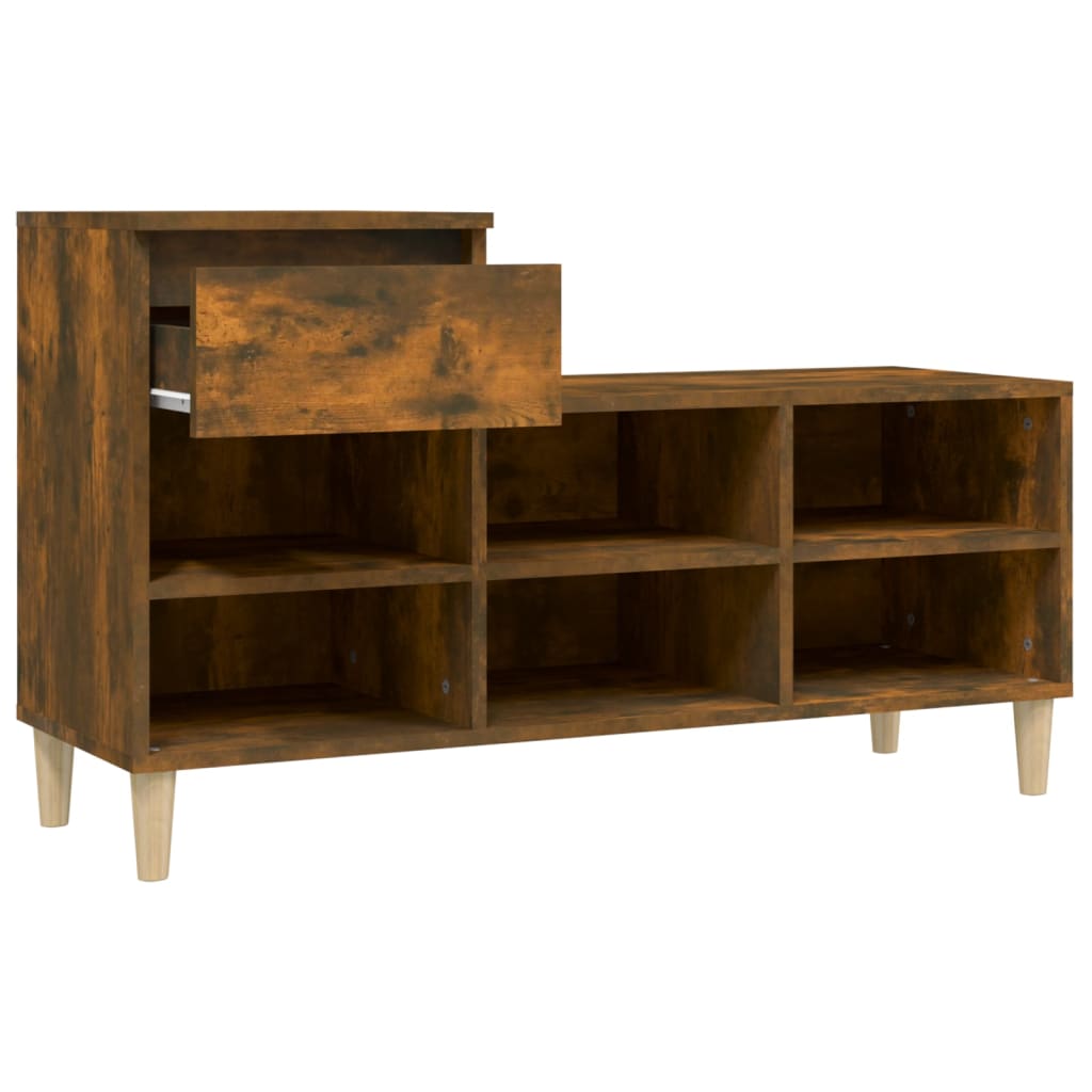 Schuhregal 102X36X60 Cm Holzwerkstoff Räuchereiche