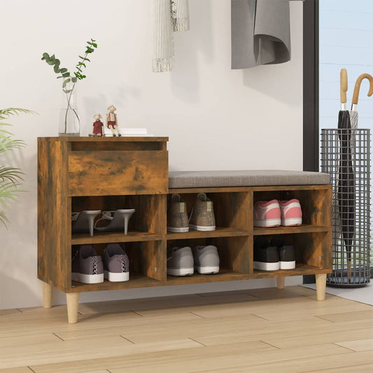 Schuhregal 102X36X60 Cm Holzwerkstoff Räuchereiche