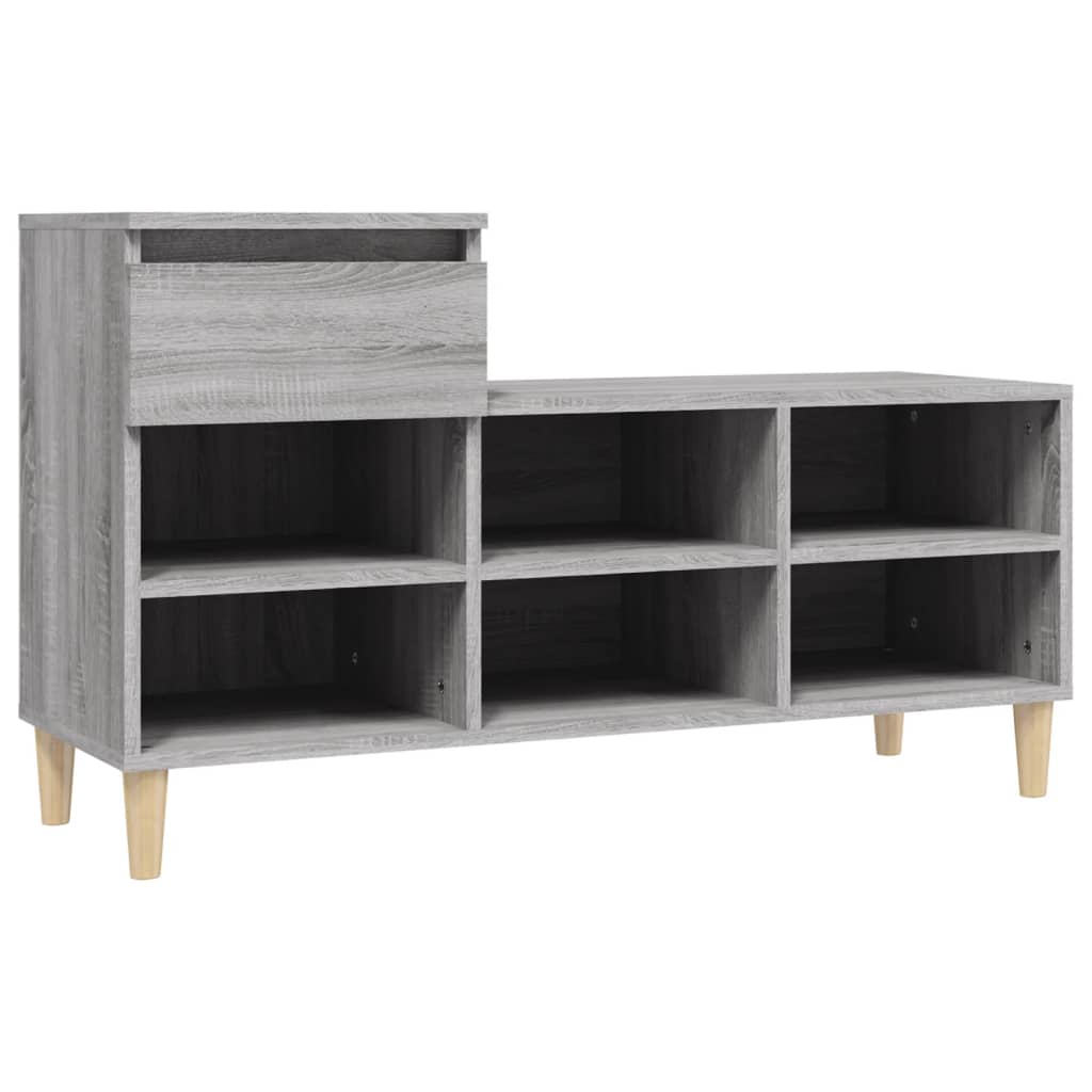 Schuhregal 102X36X60 Cm Holzwerkstoff Grau Sonoma