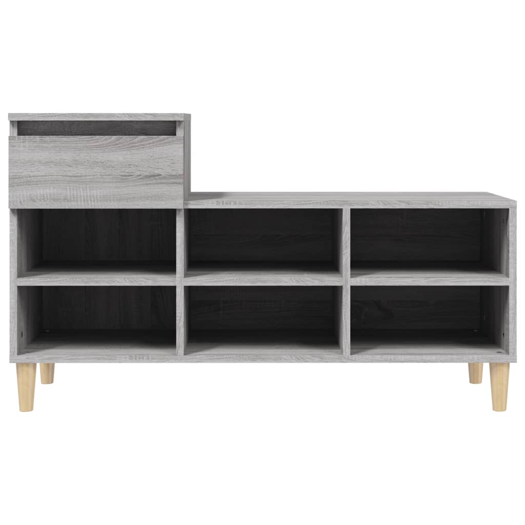Schuhregal 102X36X60 Cm Holzwerkstoff Grau Sonoma
