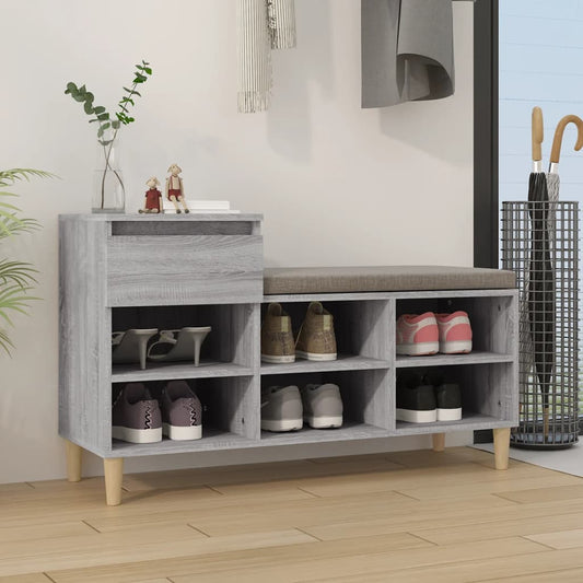 Schuhregal 102X36X60 Cm Holzwerkstoff Grau Sonoma