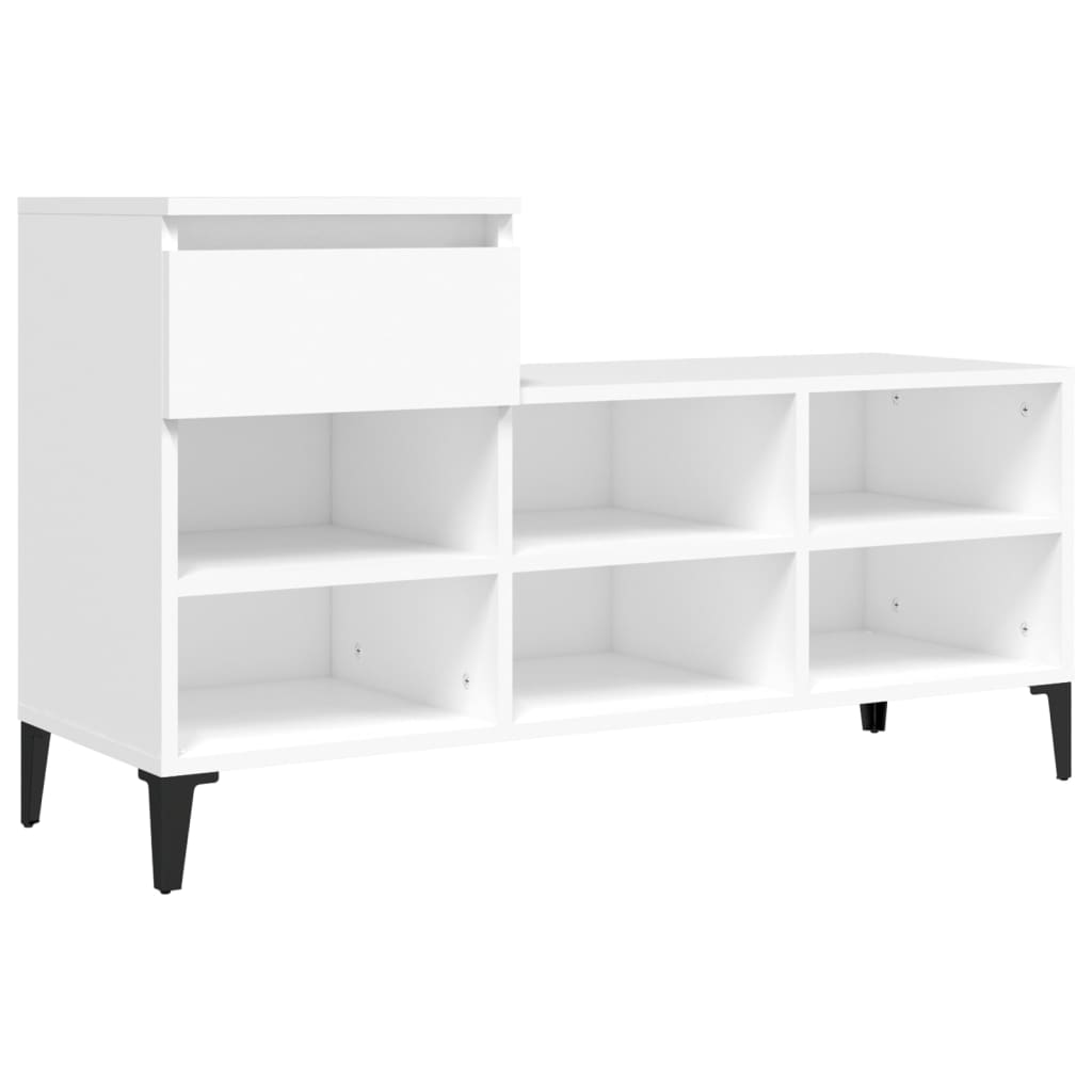 Schuhregal 102X36X60 Cm Holzwerkstoff Weiß