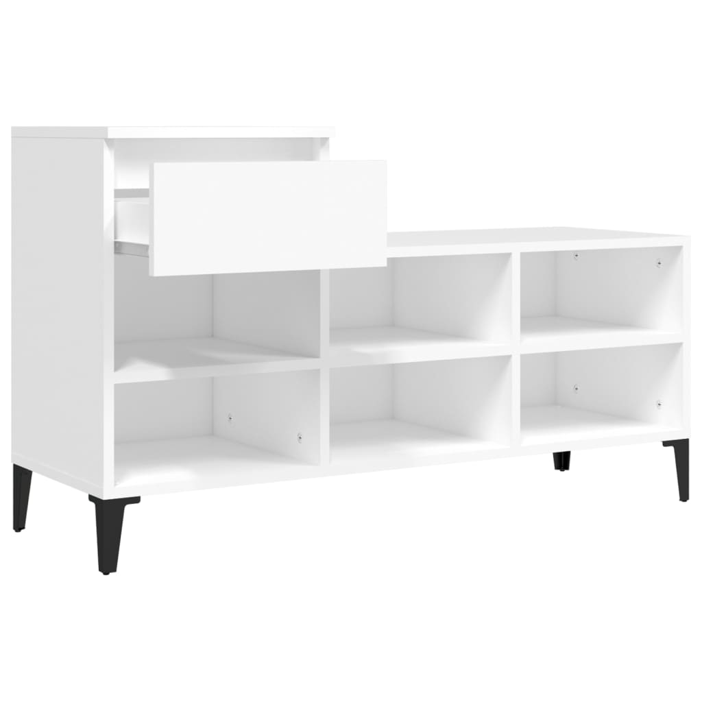 Schuhregal 102X36X60 Cm Holzwerkstoff Weiß