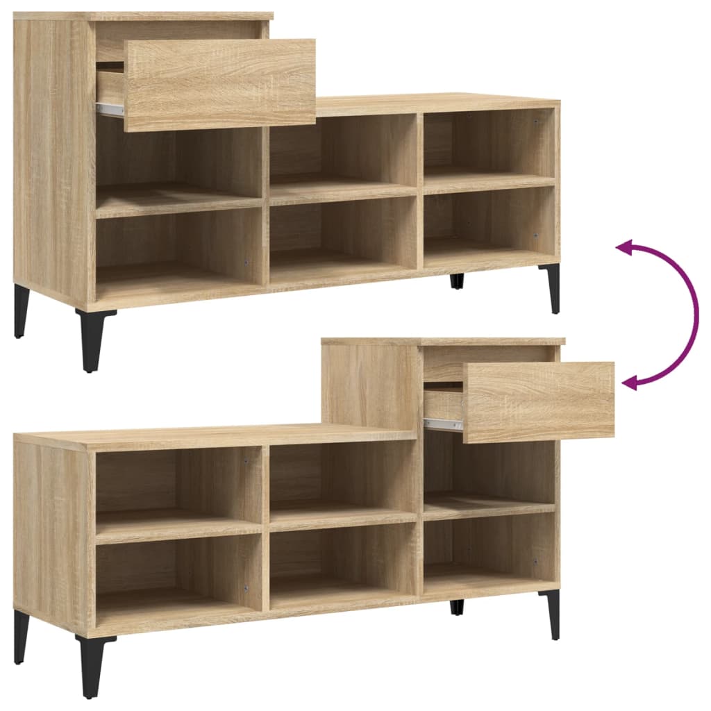 Schuhregal Sonoma-Eiche 102X36X60 Cm Holzwerkstoff Sonoma Eiche
