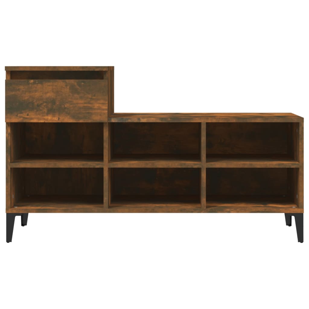 Schuhregal 102X36X60 Cm Holzwerkstoff Räuchereiche
