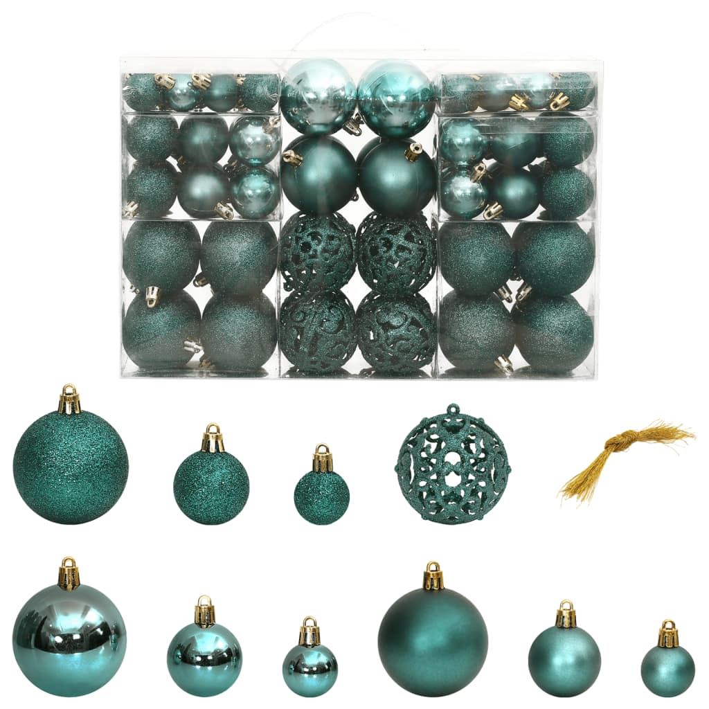 100-Tlg. Weihnachtskugel-Set 3/4/6 Cm En