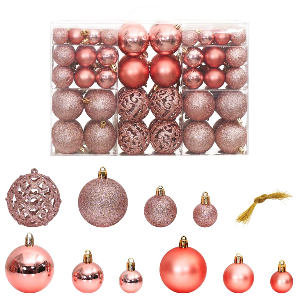 100-Tlg. Weihnachtskugel-Set 3/4/6 Cm En