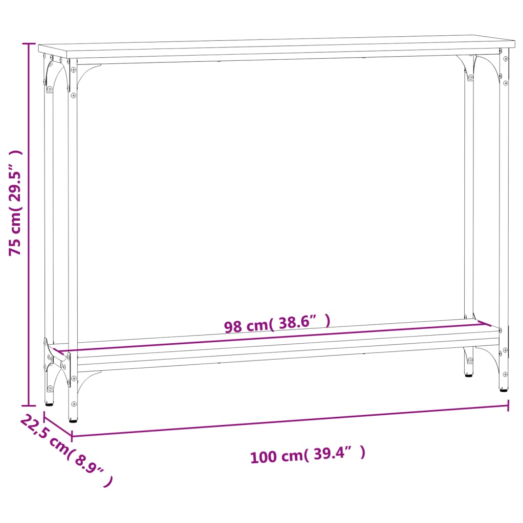 Konsolentisch 100X22,5X75 Cm Holzwerkstoff