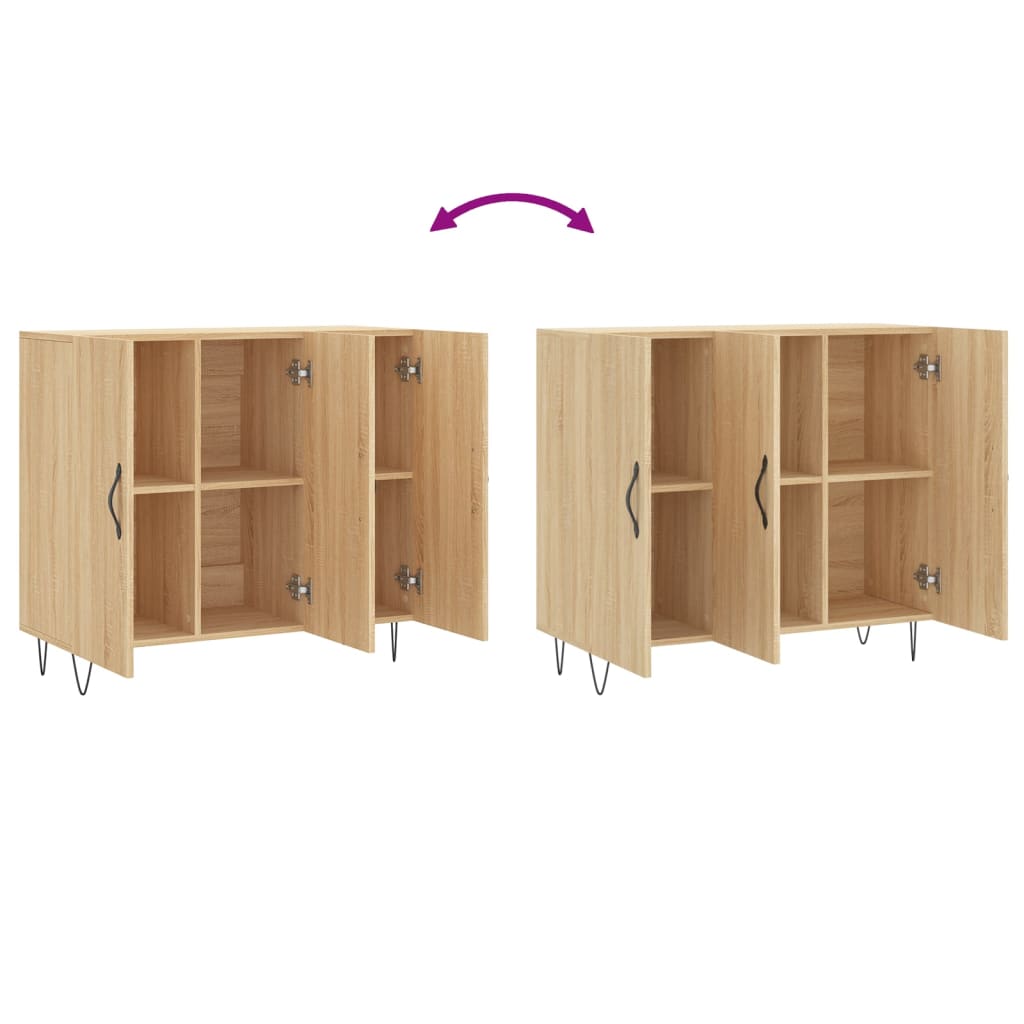 Sideboard Sonoma-Eiche 90X34X80 Cm Holzwerkstoff